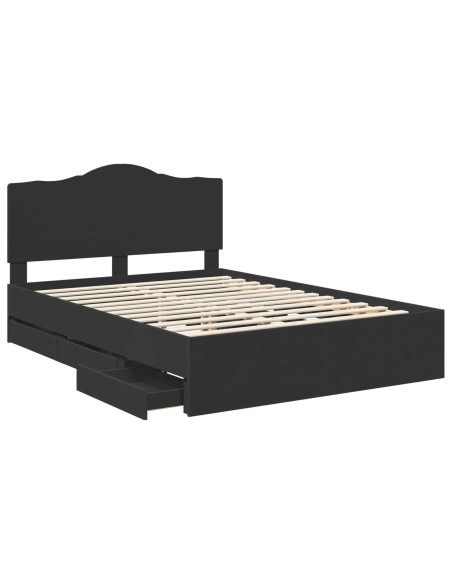 Struttura del letto Nero 140 x 200 cm Legno Ingegnerizzato