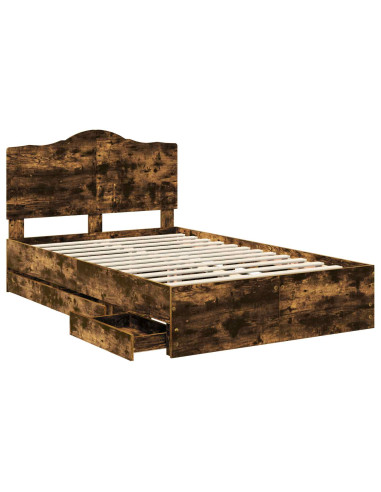 Struttura del letto con cassetto Rovere fumé 135 x 190 cm