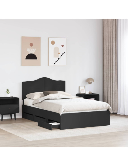Struttura del letto Nero 120 x 190 cm Legno Ingegnerizzato