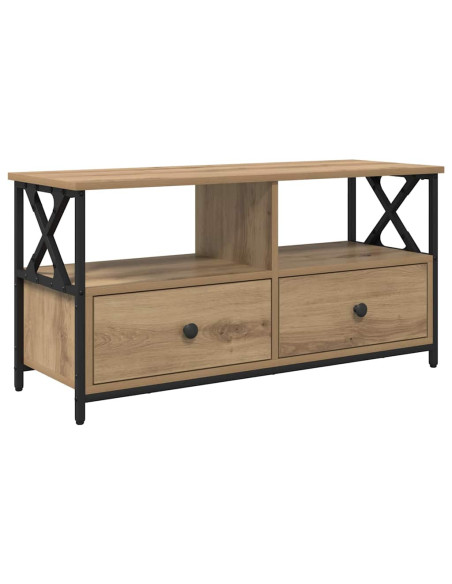 Mobile TV con cassetto Rovere artigianale 90 x 33 x 45 cm
