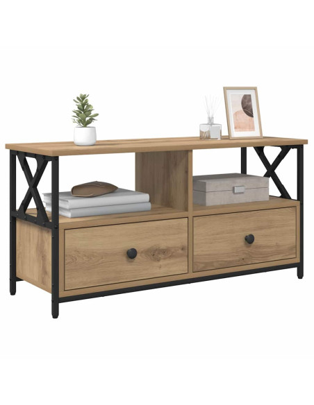 Mobile TV con cassetto Rovere artigianale 90 x 33 x 45 cm