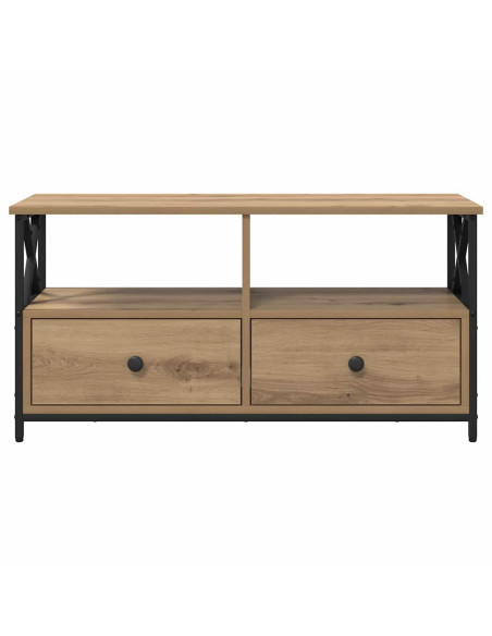 Mobile TV con cassetto Rovere artigianale 90 x 33 x 45 cm