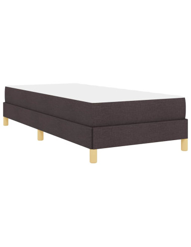 Letto a molle con materasso Marrone Scuro 90 x 190 cm Tessuto