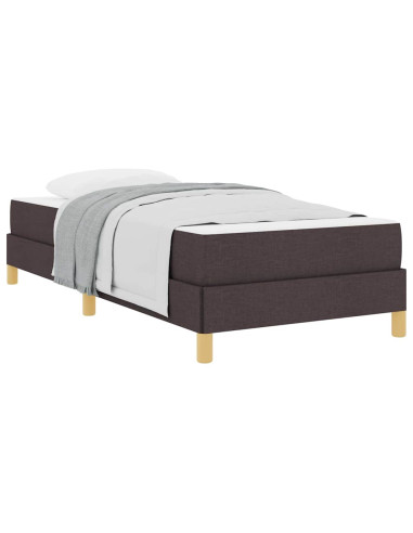 Letto a molle con materasso Marrone Scuro 90 x 190 cm Tessuto