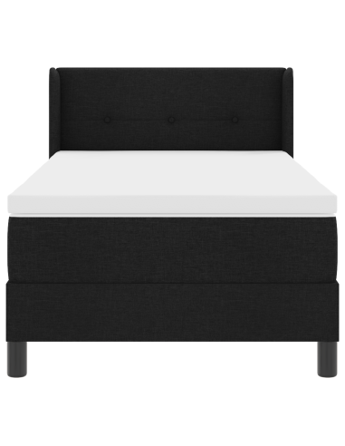 Letto a molle con materasso Nero 200 x 80 cm Poliestere
