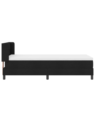 Letto a molle con materasso Nero 200 x 80 cm Poliestere