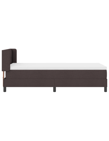Letto a molle con testiera Marrone Scuro 190 x 90 cm Poliestere