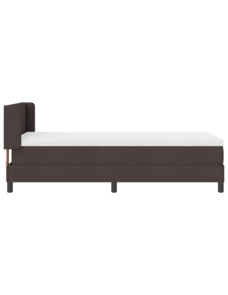 Letto a molle con testiera Marrone Scuro 190 x 90 cm Poliestere