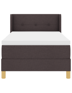 Letto a molle con testiera Marrone Scuro 190 x 90 cm Poliestere 2