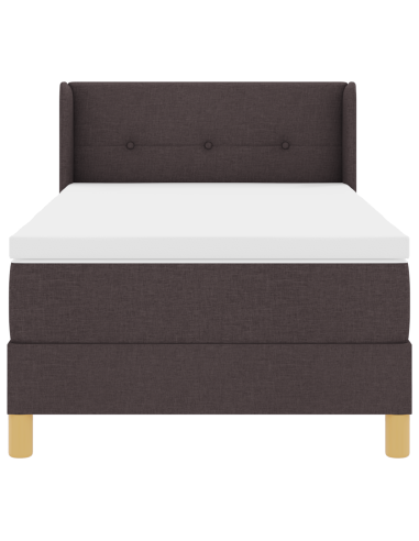 Letto a molle con testiera Marrone Scuro 190 x 90 cm Poliestere