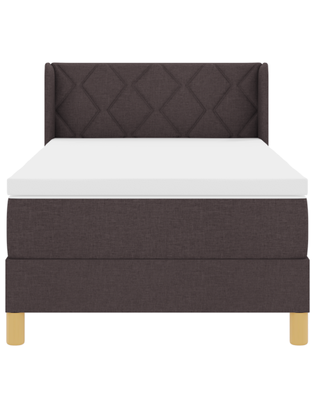 Letto a molle con testiera Marrone Scuro 190 x 90 cm Poliestere