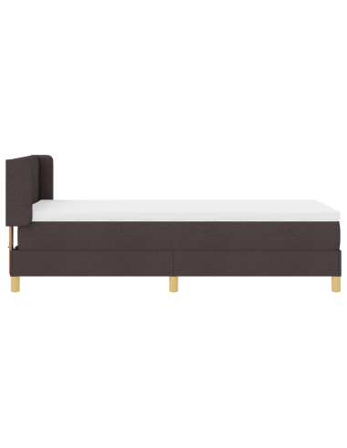Letto a molle con testiera Marrone Scuro 190 x 90 cm Poliestere