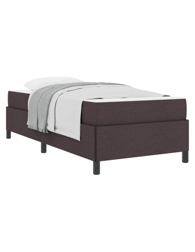 Letto a molle con materasso Marrone Scuro 90 x 190 cm Tessuto
