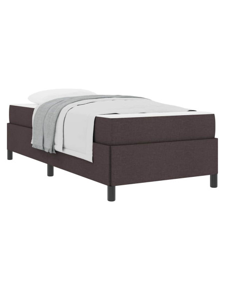 Letto a molle con materasso Marrone Scuro 90 x 190 cm Tessuto