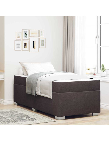 Struttura del letto Marrone Scuro 90 x 190 cm Tessuto