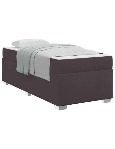 Struttura del letto Marrone Scuro 90 x 190 cm Tessuto