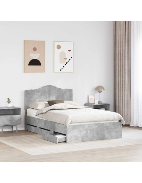 Struttura del letto con cassetto Grigio cemento 120 x 200 cm