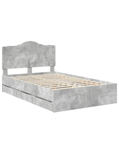 Struttura del letto con cassetto Grigio cemento 120 x 200 cm