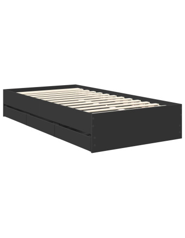 Struttura del letto Nero 100 x 200 cm Legno Ingegnerizzato