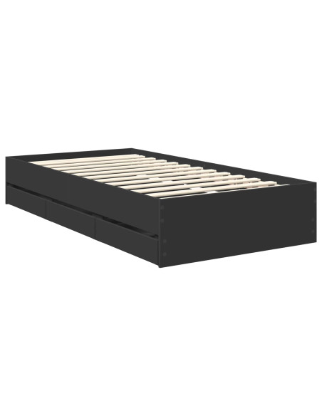 Struttura del letto Nero 100 x 200 cm Legno Ingegnerizzato