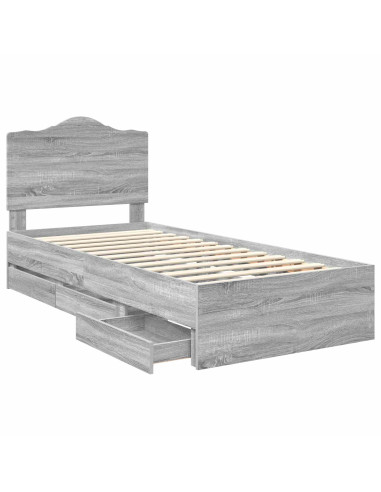 Struttura del letto con cassetto Grigio Sonoma 98.5 x 200 cm