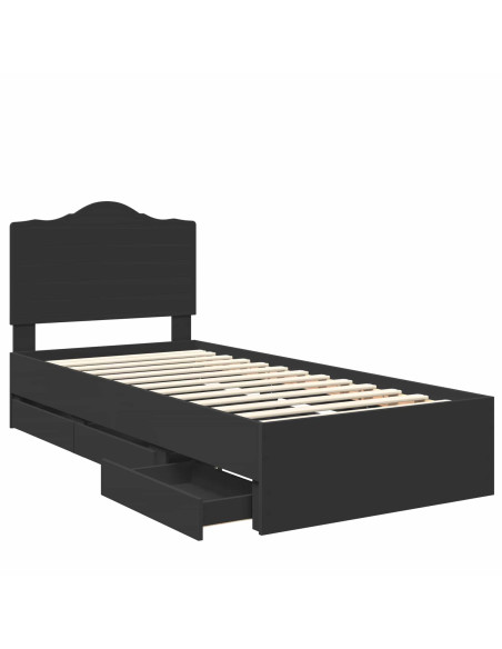 Struttura del letto Nero 90 x 190 cm Legno Ingegnerizzato