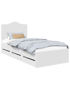 Struttura del letto Bianco 75 x 190 cm Legno Ingegnerizzato 2