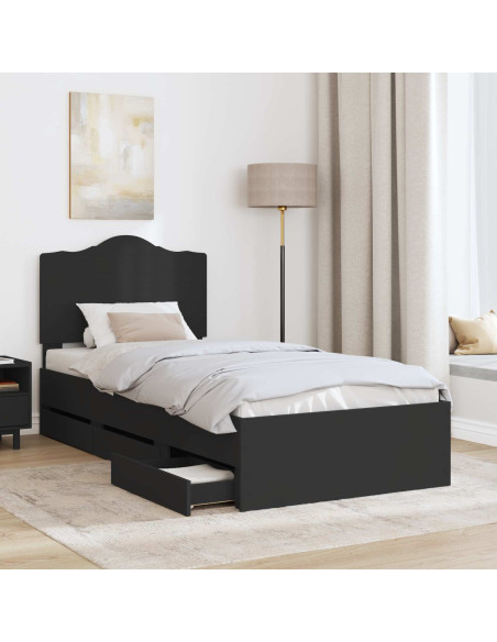 Struttura del letto Nero 75 x 190 cm Legno Ingegnerizzato