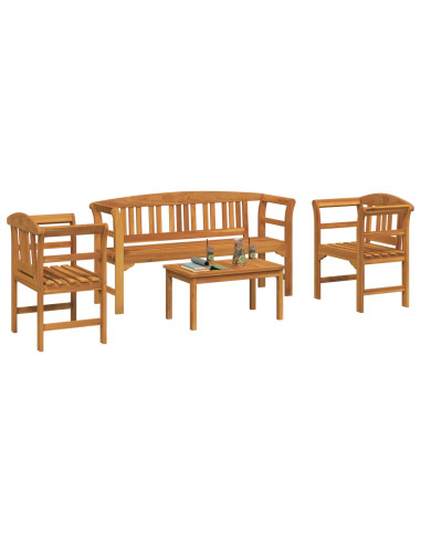 Set di Mobili 4 pcs Naturale Legno di Acacia Massello