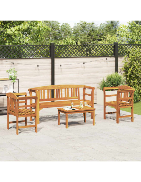 Set di Mobili 4 pcs Naturale Legno di Acacia Massello