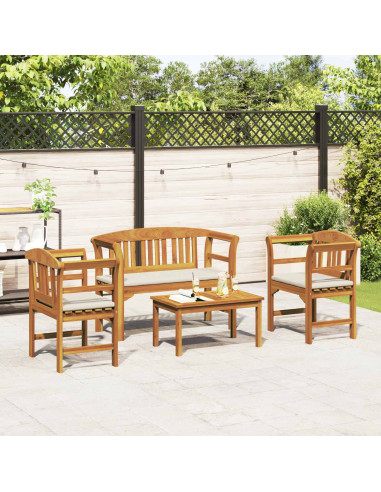 Set di Mobili 4 pcs Naturale Legno di Acacia Massello