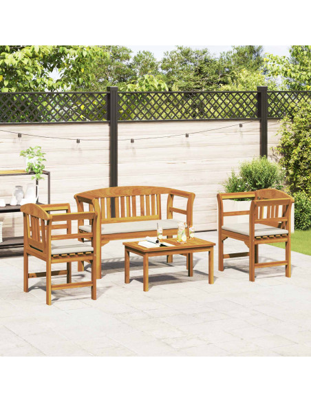 Set di Mobili 4 pcs Naturale Legno di Acacia Massello