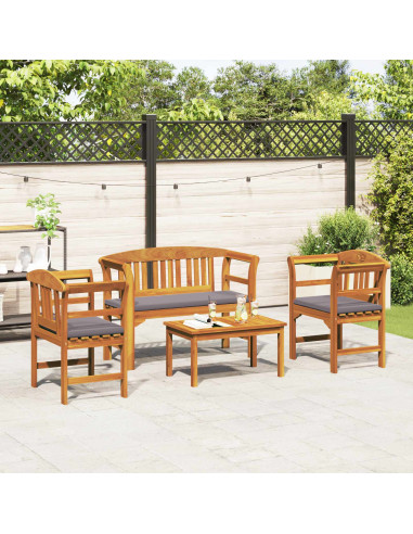 Set di Mobili 4 pcs Naturale Legno di Acacia Massello