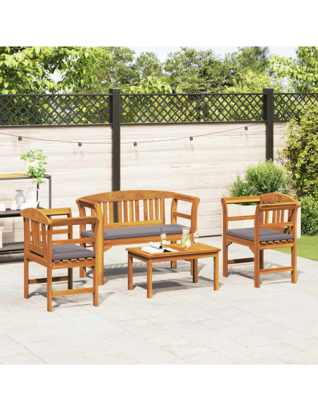 Set di Mobili 4 pcs Naturale Legno di Acacia Massello
