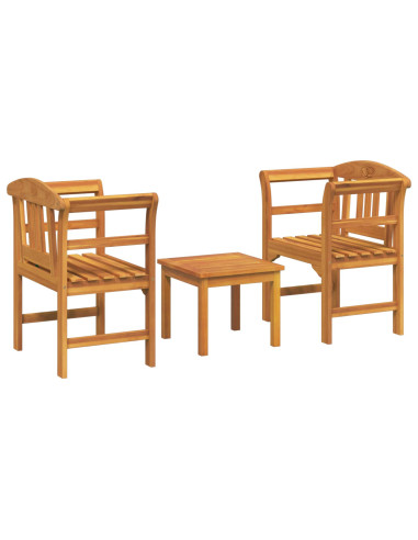 Set di Mobili 3 pcs Naturale Legno di Acacia Massello