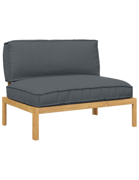 Set di divani con cuscino Antracite 120 x 92 x 69 cm