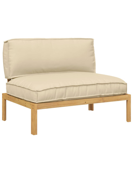 Set di divani Beige 120 x 92 x 69 cm Legno di Acacia Massello