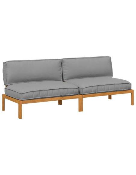 Set di divani Grigio 240 x 92 x 69 cm Legno di Acacia Massello