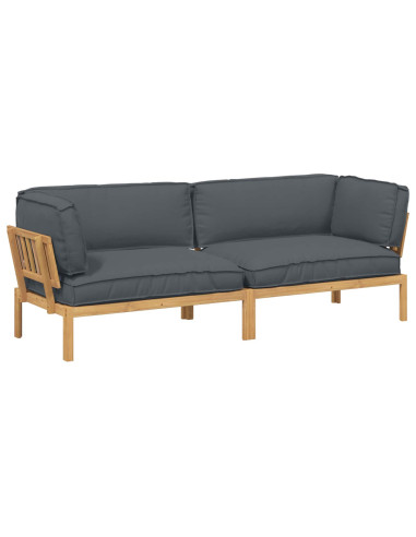 Set di divani 2 pcs Antracite Legno di Acacia Massello