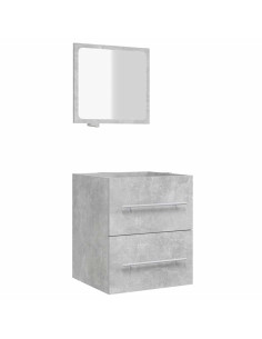 Mobile da Bagno con Specchio Grigio Cemento 41x38,5x48 cm 2
