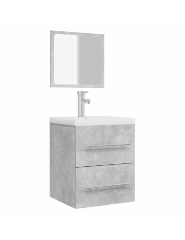 Mobile da Bagno con Specchio Grigio Cemento 41x38,5x48 cm