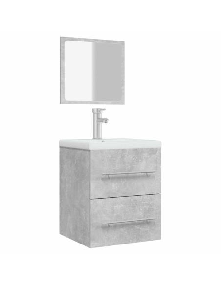 Mobile da Bagno con Specchio Grigio Cemento 41x38,5x48 cm