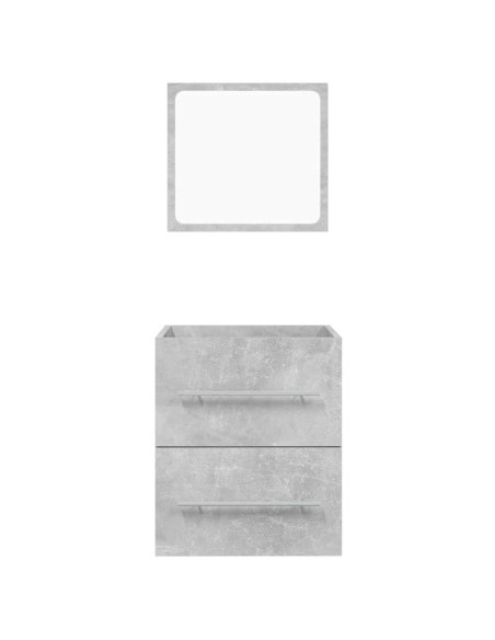 Mobile da Bagno con Specchio Grigio Cemento 41x38,5x48 cm