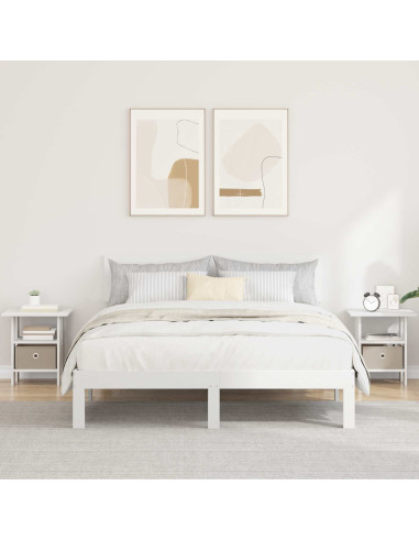 Comodino 2 pcs Bianco 41 x 40 x 45 cm Legno multistrato