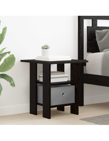 Comodino Rovere Nero 41 x 40 x 45 cm Legno multistrato