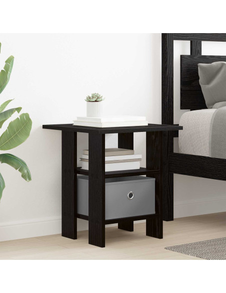 Comodino Rovere Nero 41 x 40 x 45 cm Legno multistrato