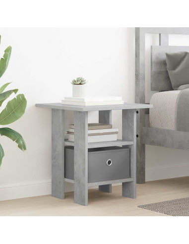 Comodino Grigio cemento 41 x 40 x 45 cm Legno multistrato