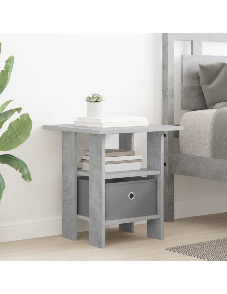 Comodino Grigio cemento 41 x 40 x 45 cm Legno multistrato