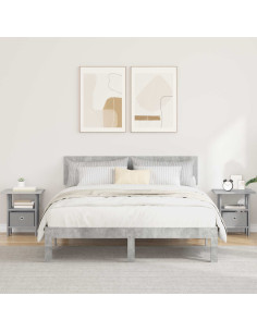 Comodino 2 pcs Grigio cemento 41 x 40 x 45 cm Legno multistrato
