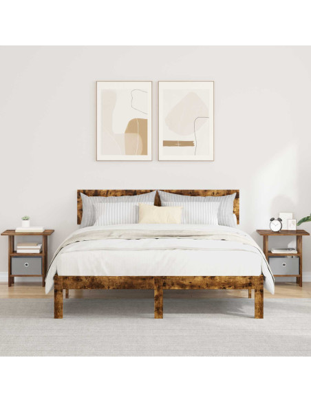 Comodino 2 pcs Rovere fumé 41 x 40 x 45 cm Legno multistrato